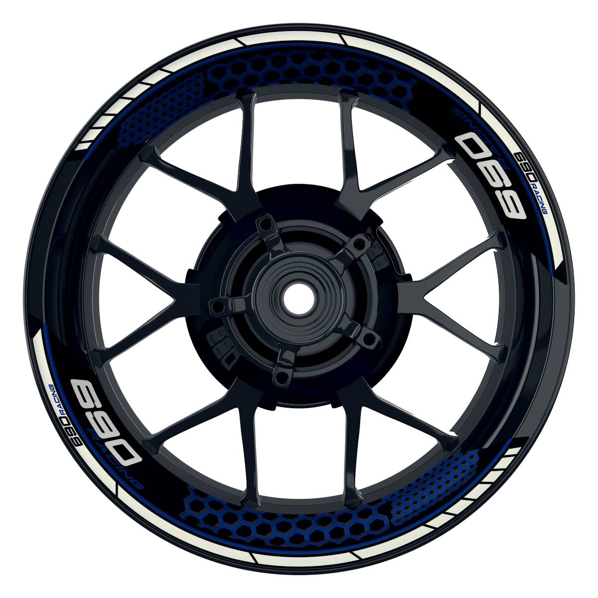KTM Racing 690 Hexagon schwarz blau Frontansicht