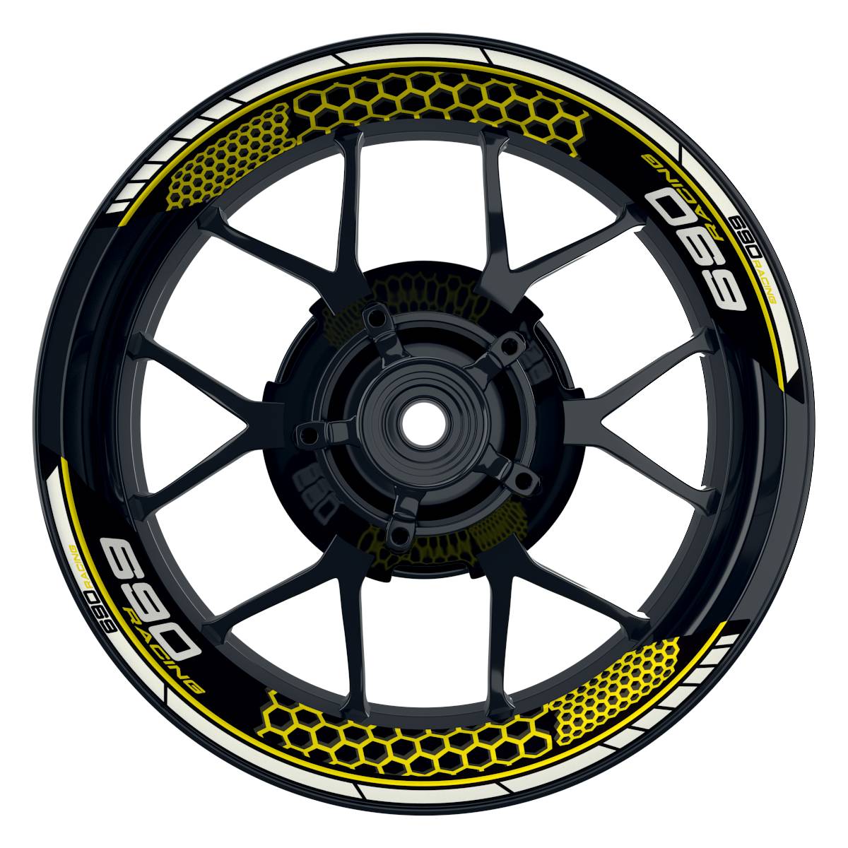 KTM Racing 690 Hexagon schwarz gelb Frontansicht
