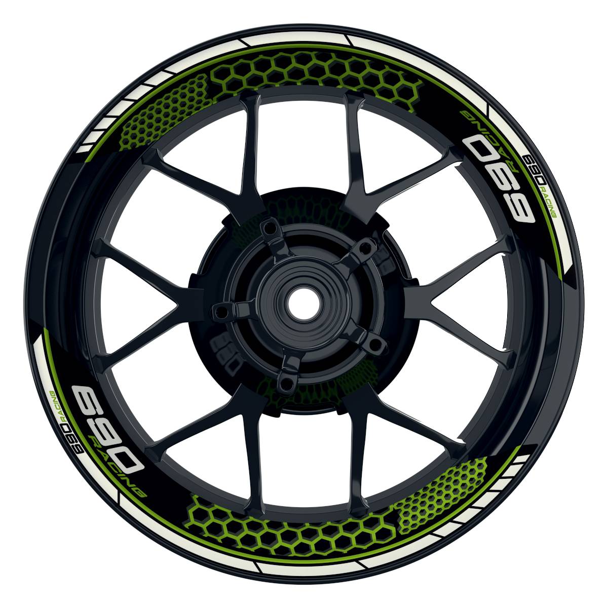 KTM Racing 690 Hexagon schwarz gruen Frontansicht