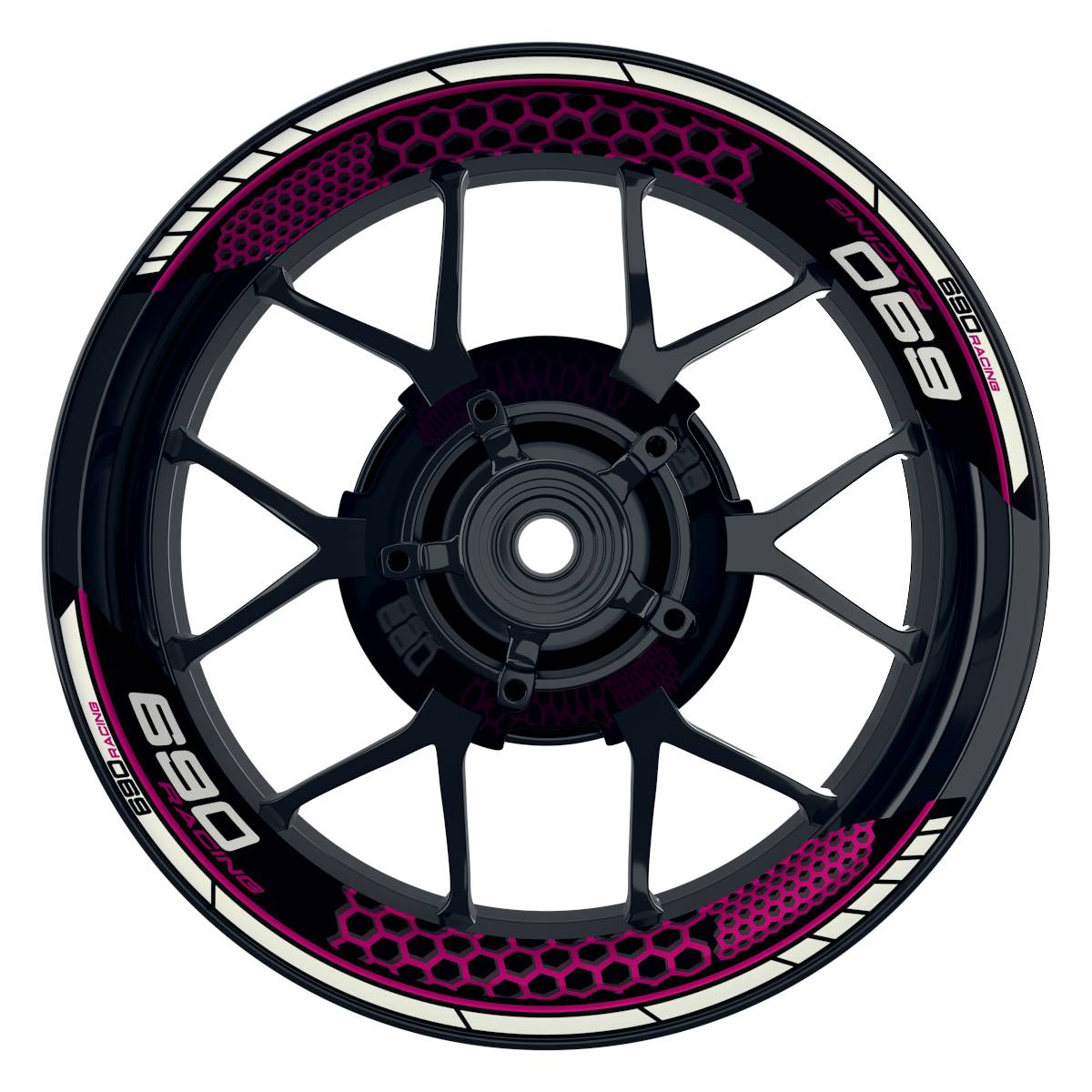 KTM Racing 690 Hexagon schwarz pink Frontansicht