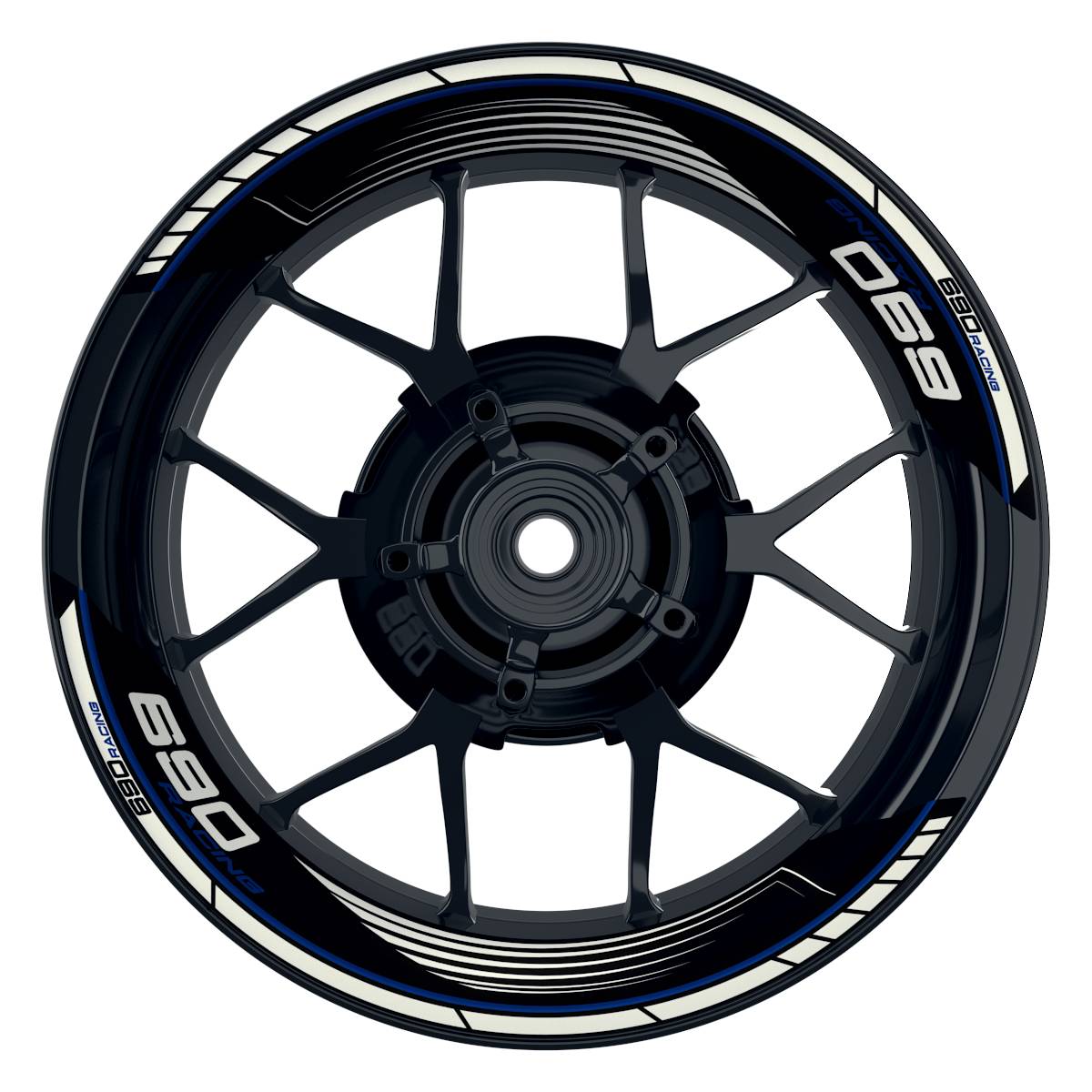 KTM Racing 690 SAW schwarz blau Frontansicht