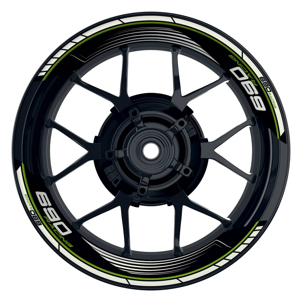 KTM Racing 690 SAW schwarz gruen Frontansicht