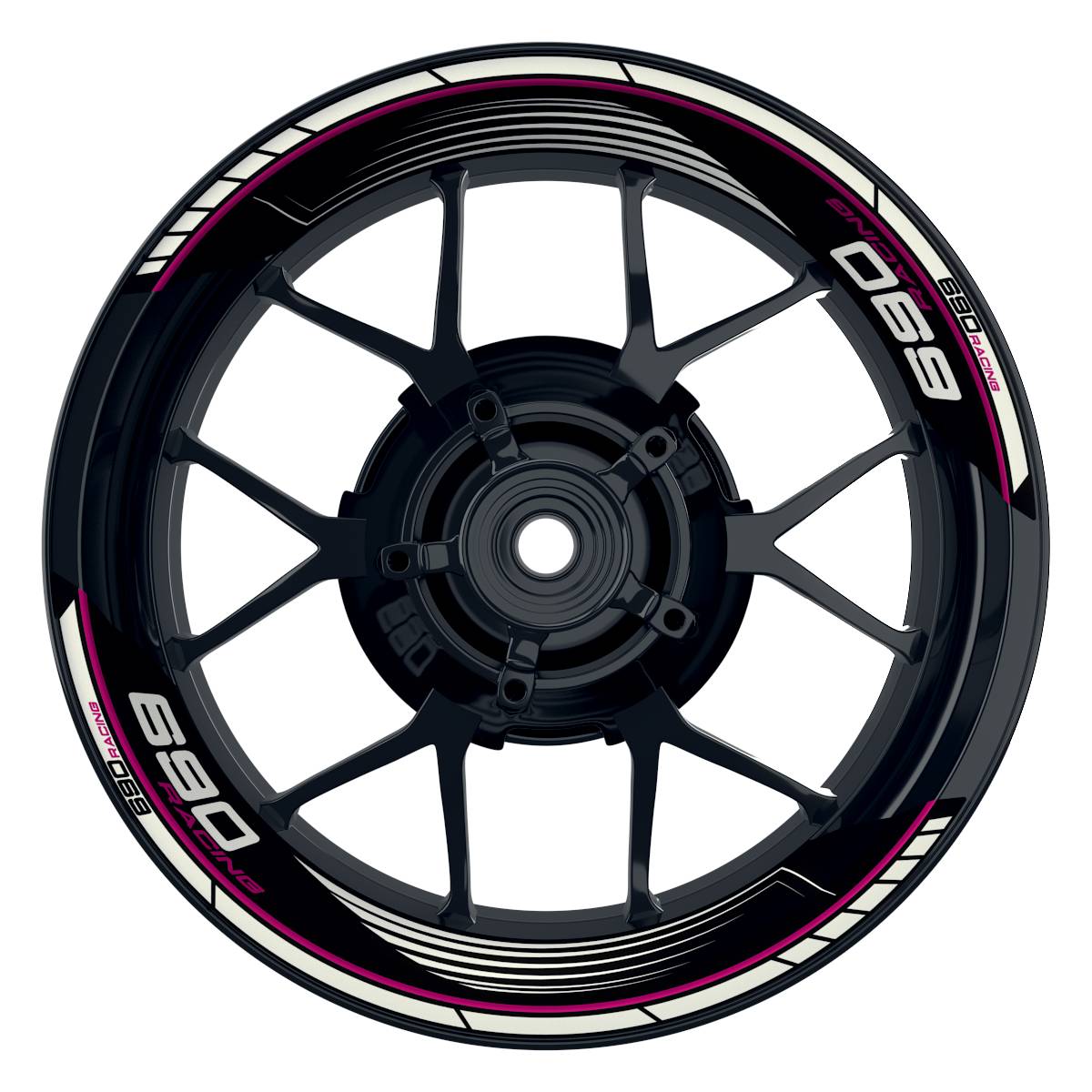 KTM Racing 690 SAW schwarz pink Frontansicht
