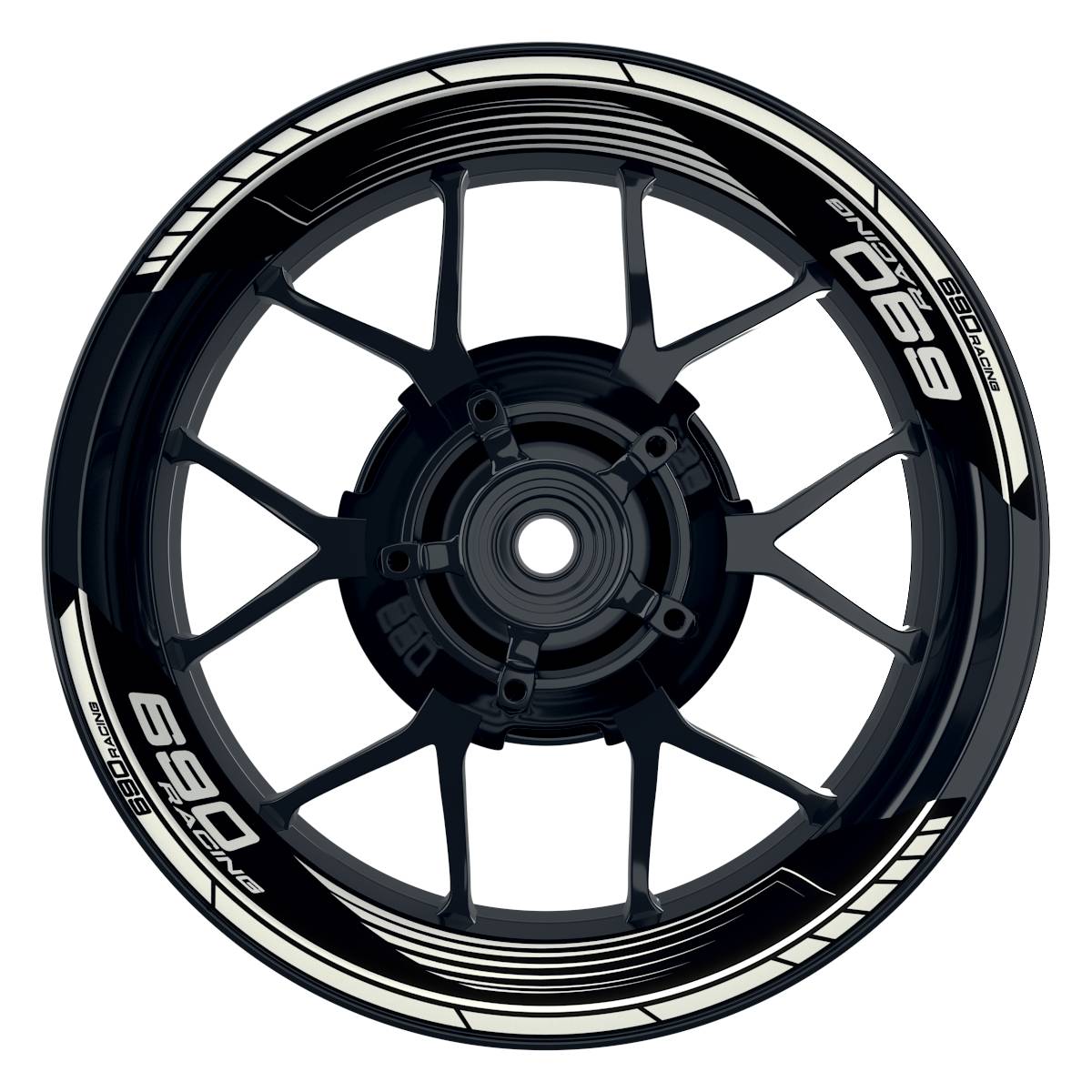 KTM Racing 690 SAW schwarz weiss Frontansicht
