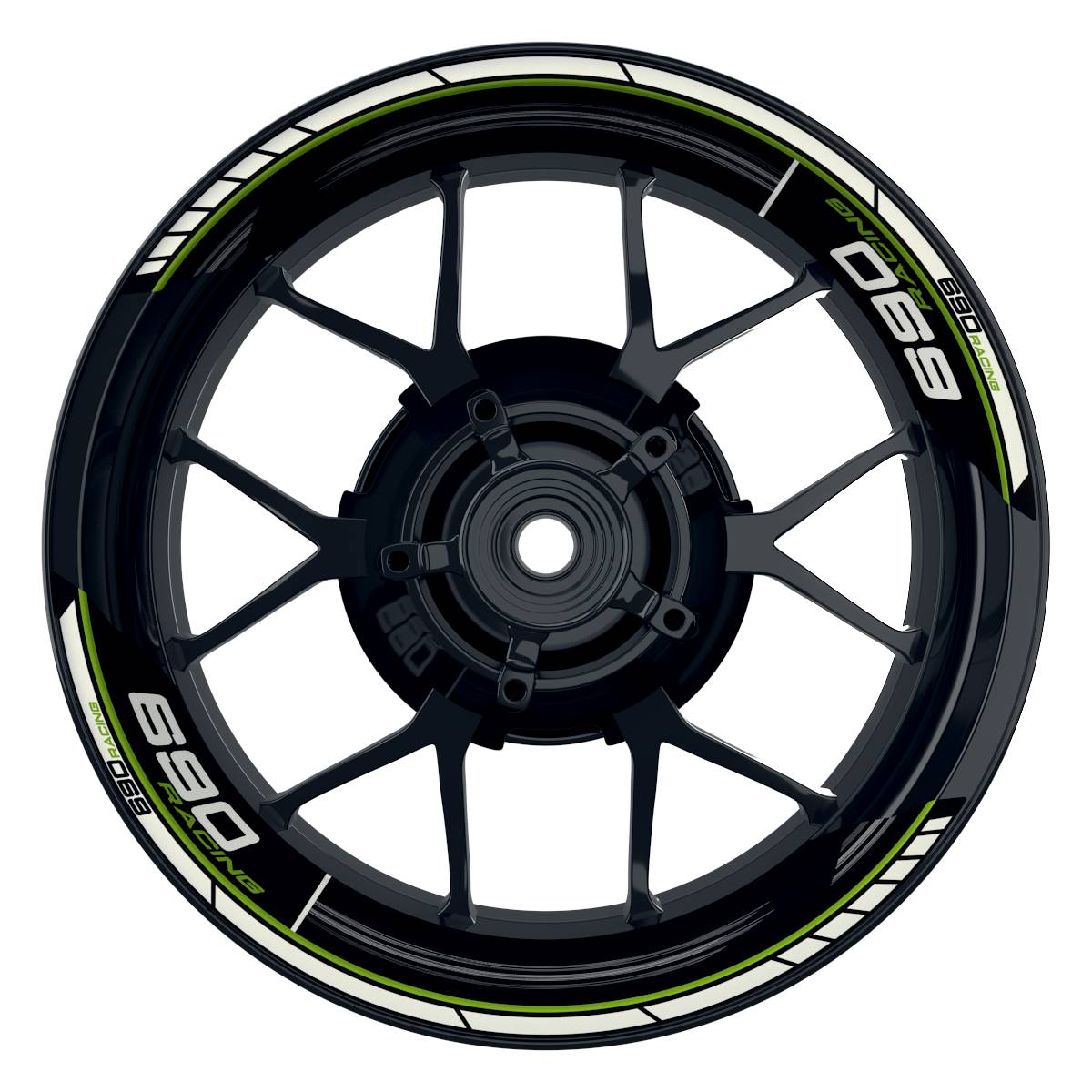 KTM Racing 690 Scratched schwarz gruen Frontansicht