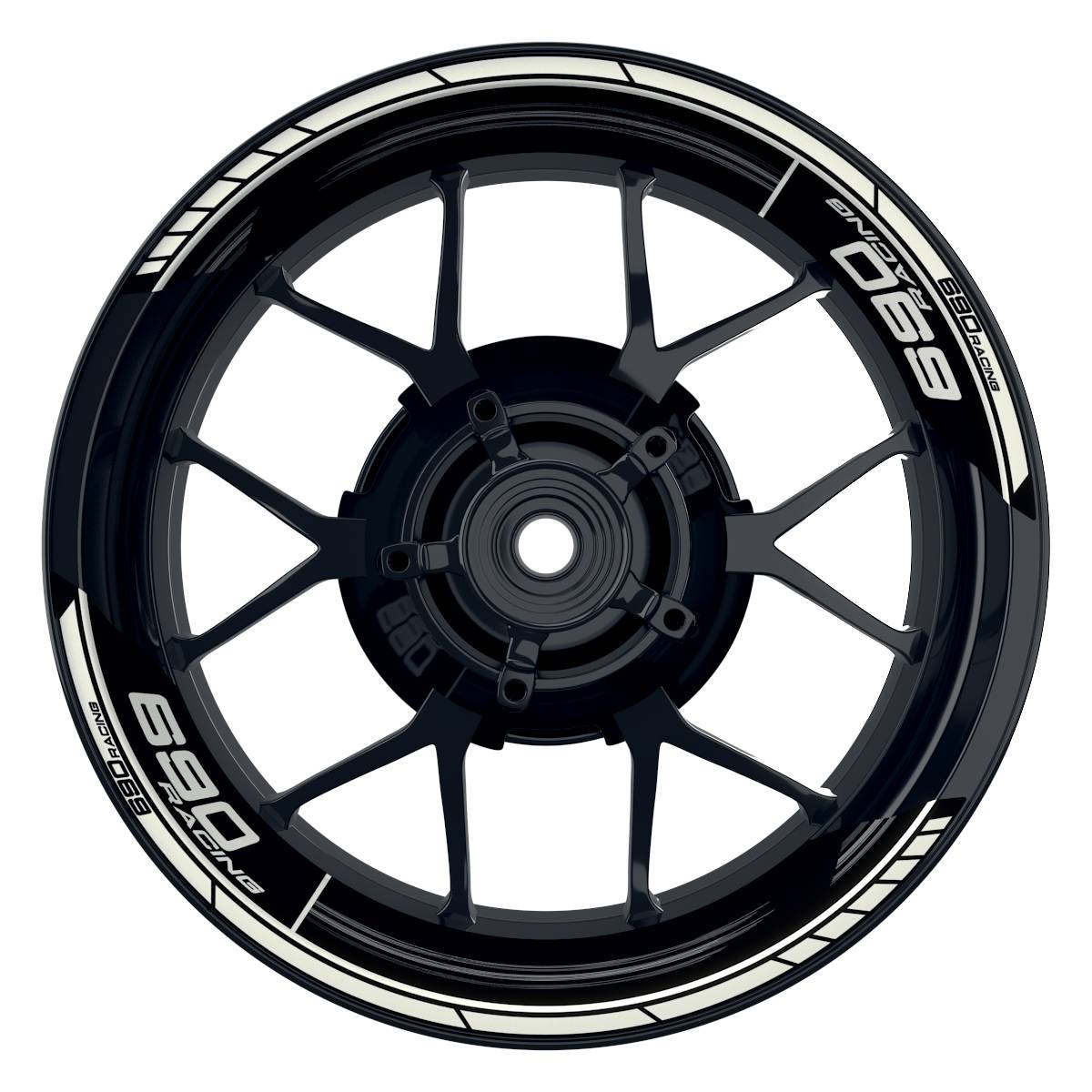 KTM Racing 690 Scratched schwarz weiss Frontansicht