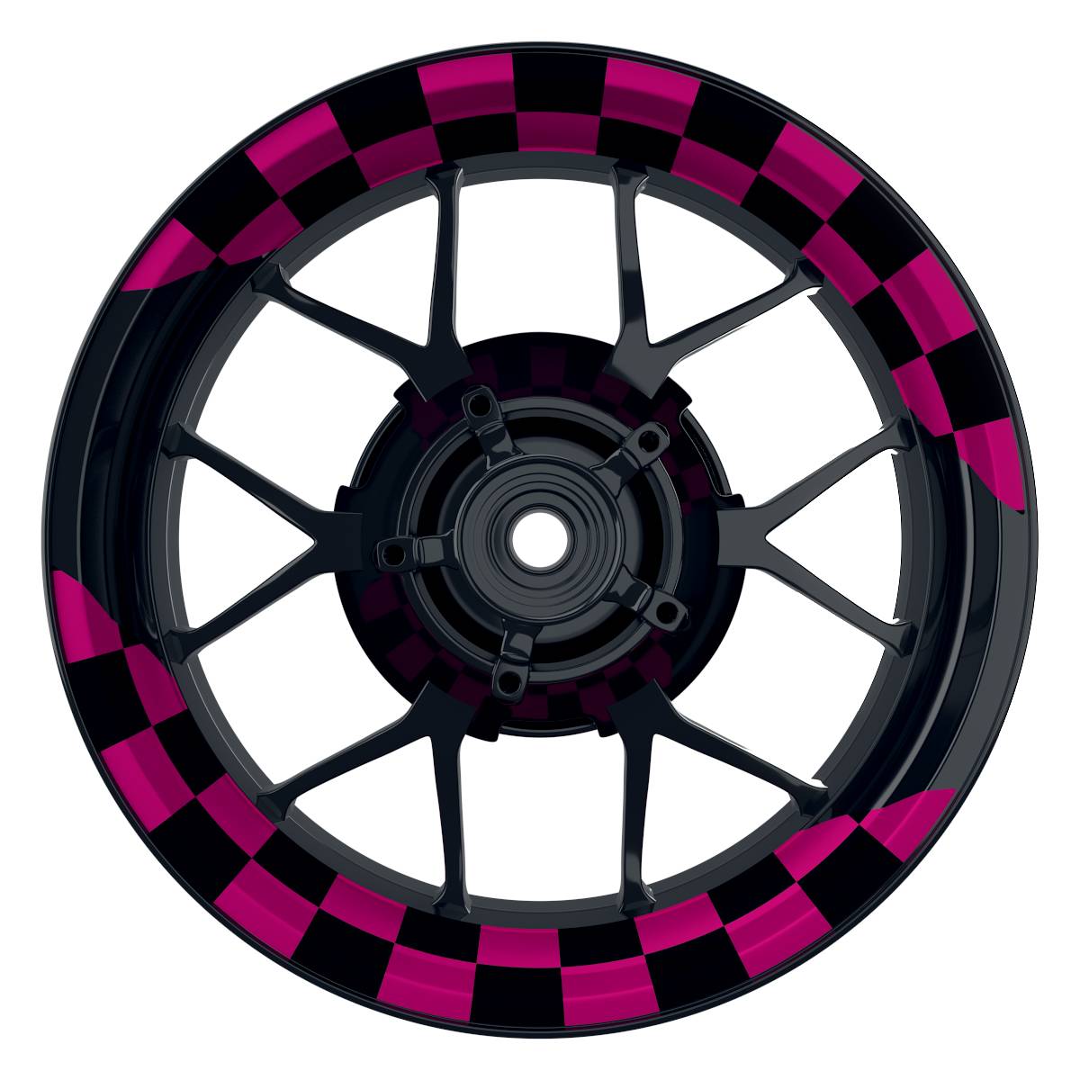 Racingflag schwarz pink Frontansicht