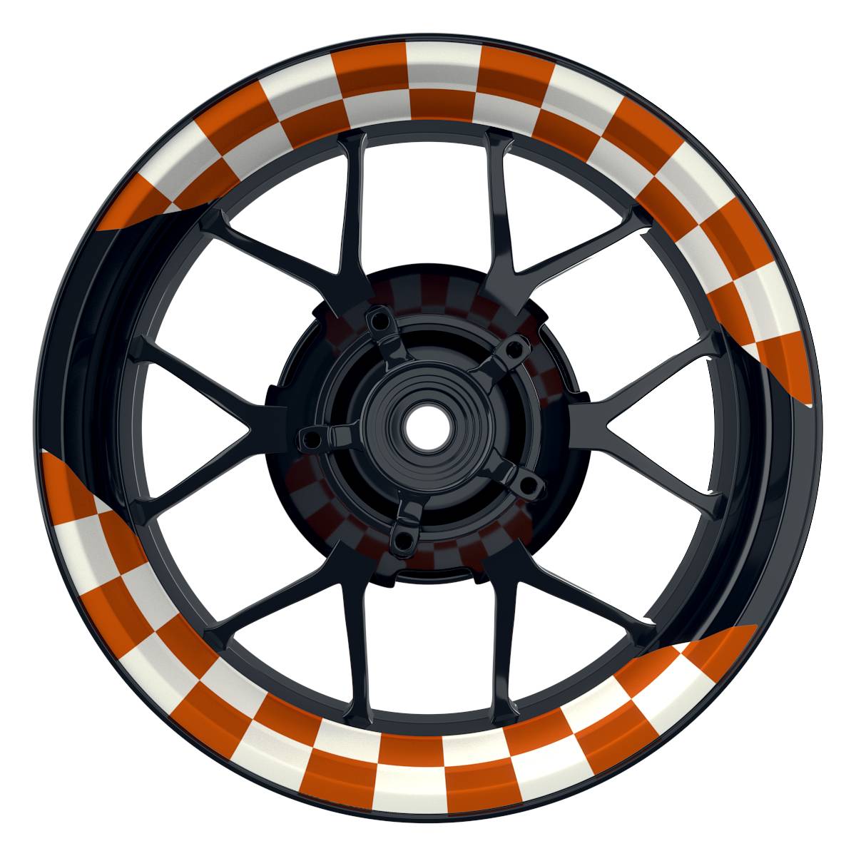 Racingflag weiss orange Frontansicht