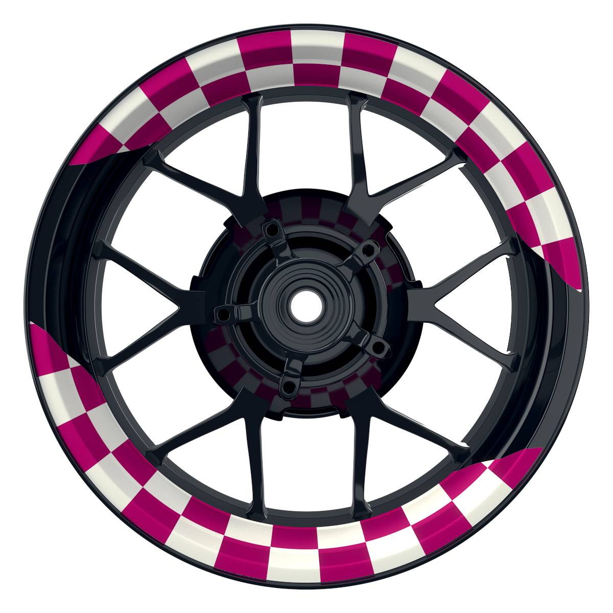 Racingflag weiss pink Frontansicht