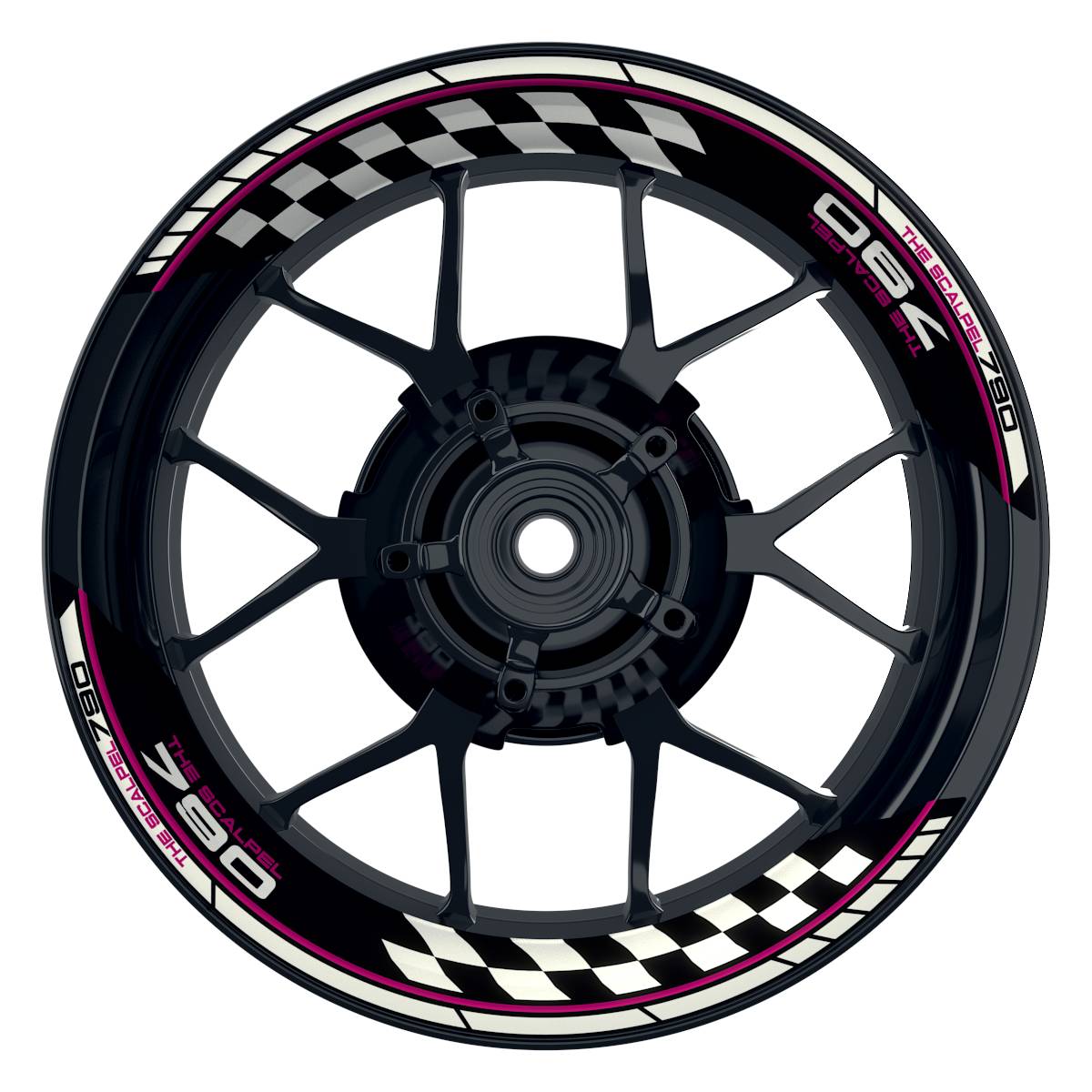 THE SCALPEL 790 Supermoto Grid schwarz pink Frontansicht