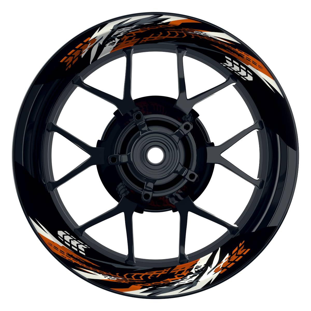 Tires schwarz orange Frontansicht