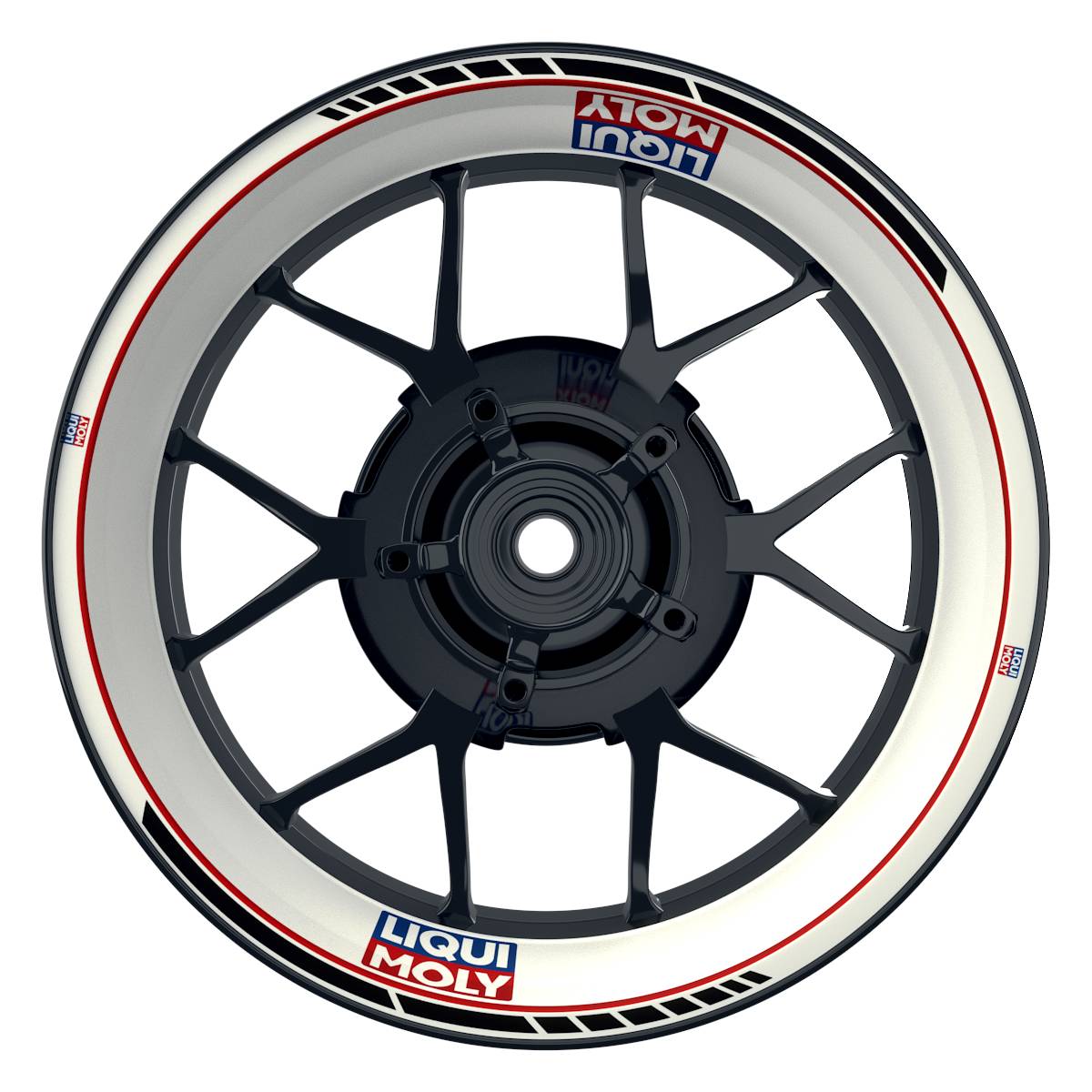 Felgenaufkleber Liqui Moly Clean weiss rot