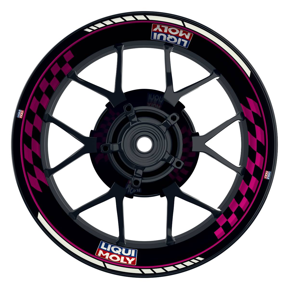 Felgenaufkleber Liqui Moly GRID schwarz pink