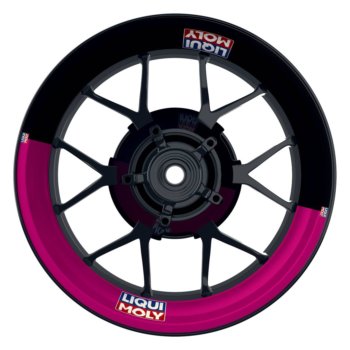 Felgenaufkleber Liqui Moly Halb Halb schwarz pink