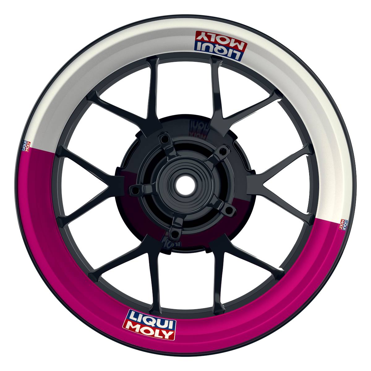 Felgenaufkleber Liqui Moly Halb Halb weiss pink