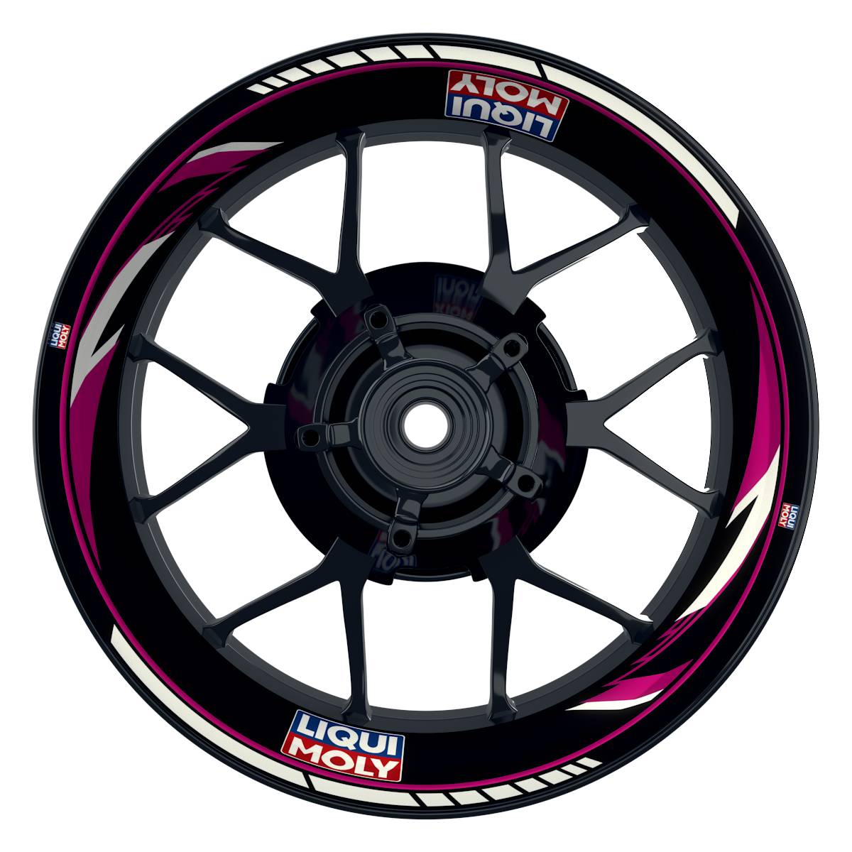 Felgenaufkleber Liqui Moly Razor schwarz pink