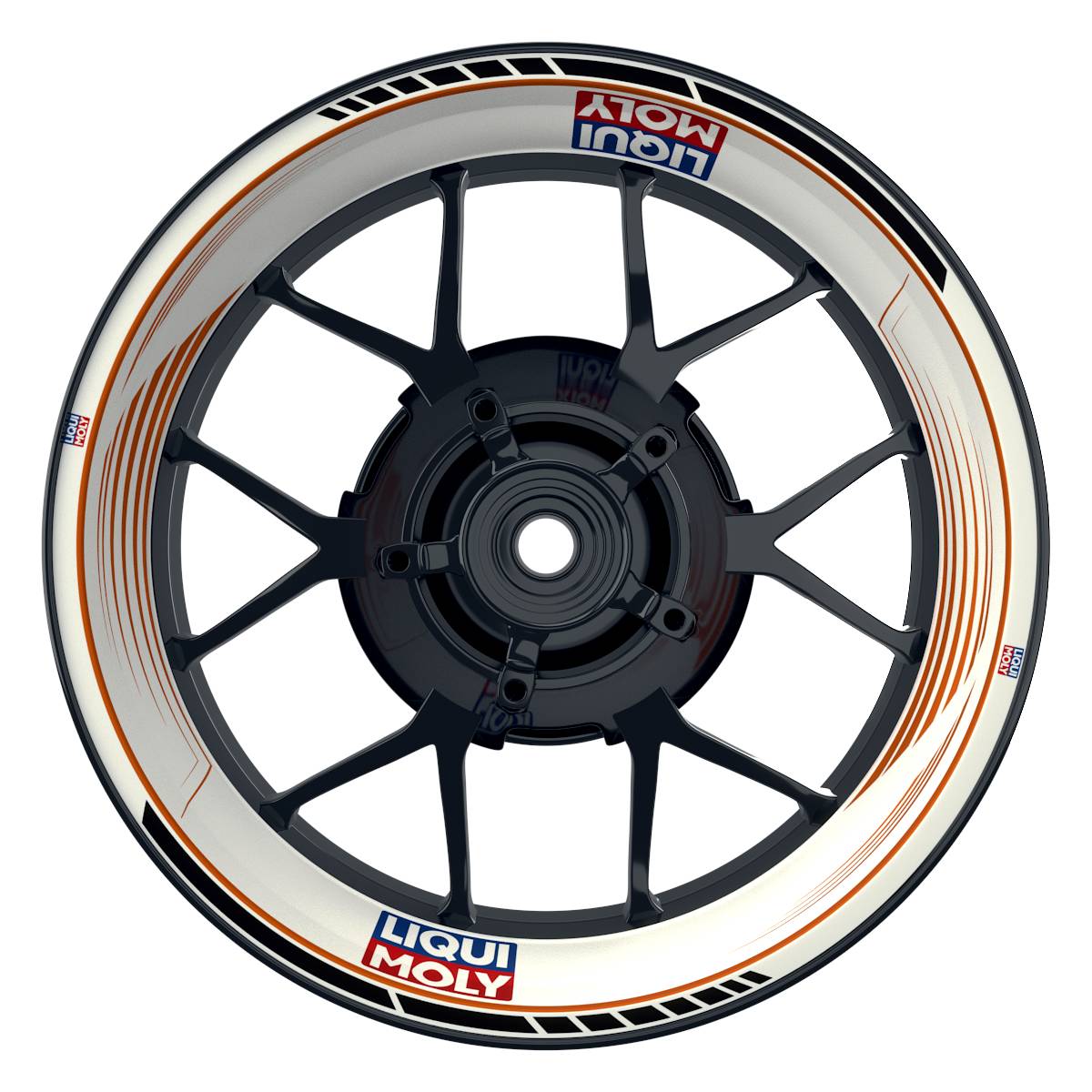 Felgenaufkleber Liqui Moly SAW weiss orange