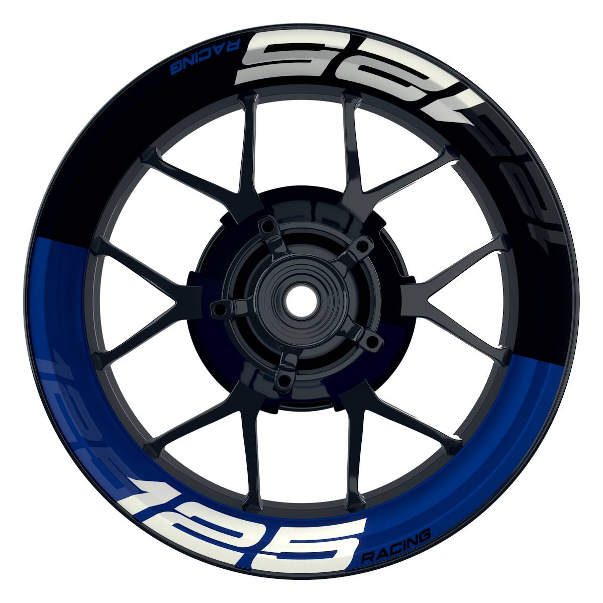 KTM 125RACING 2022 Halb halb schwarz V2 blau Frontansicht