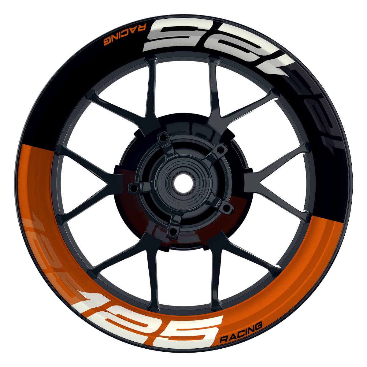 KTM 125RACING 2022 Halb halb schwarz V2 orange Frontansicht