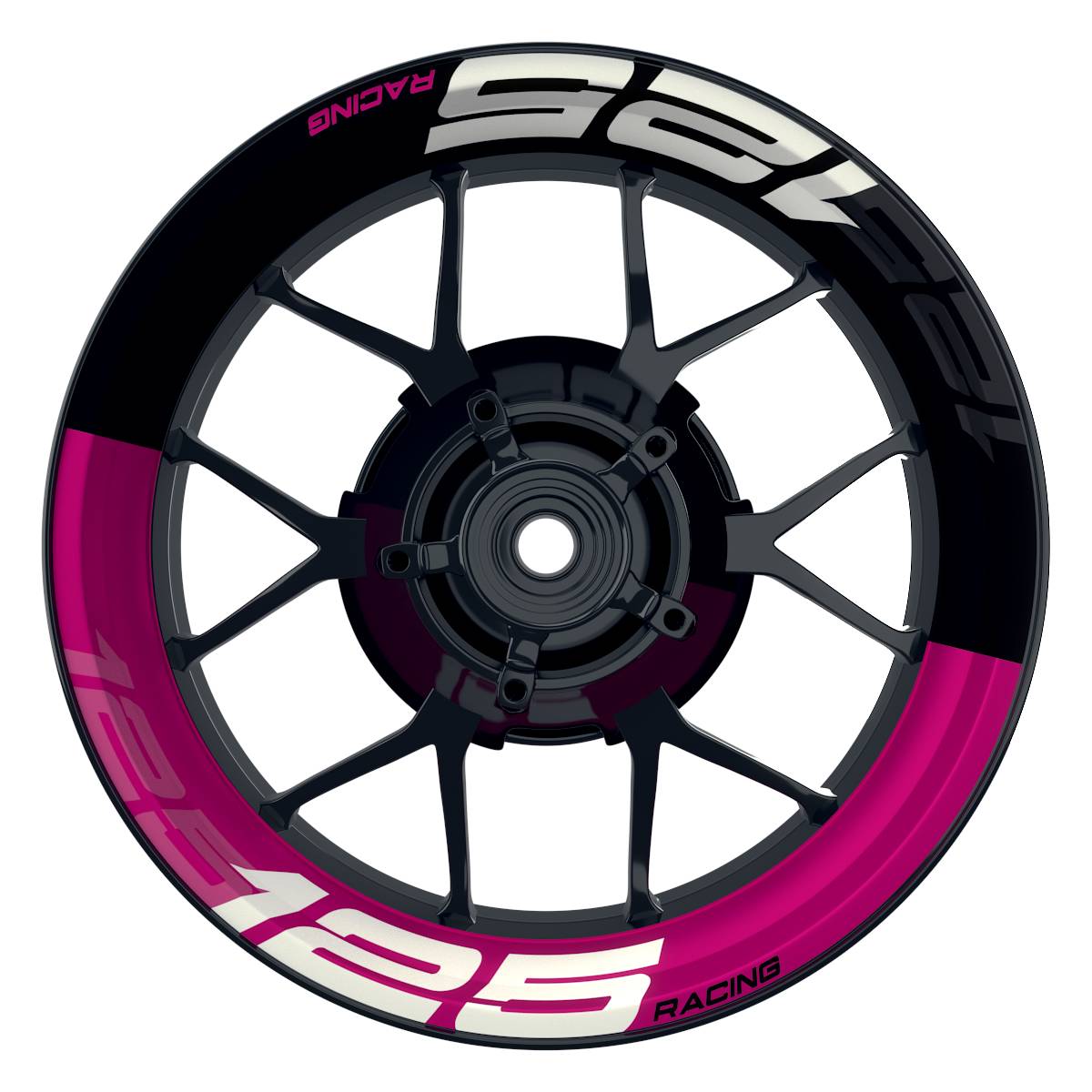 KTM 125RACING 2022 Halb halb schwarz V2 pink Frontansicht