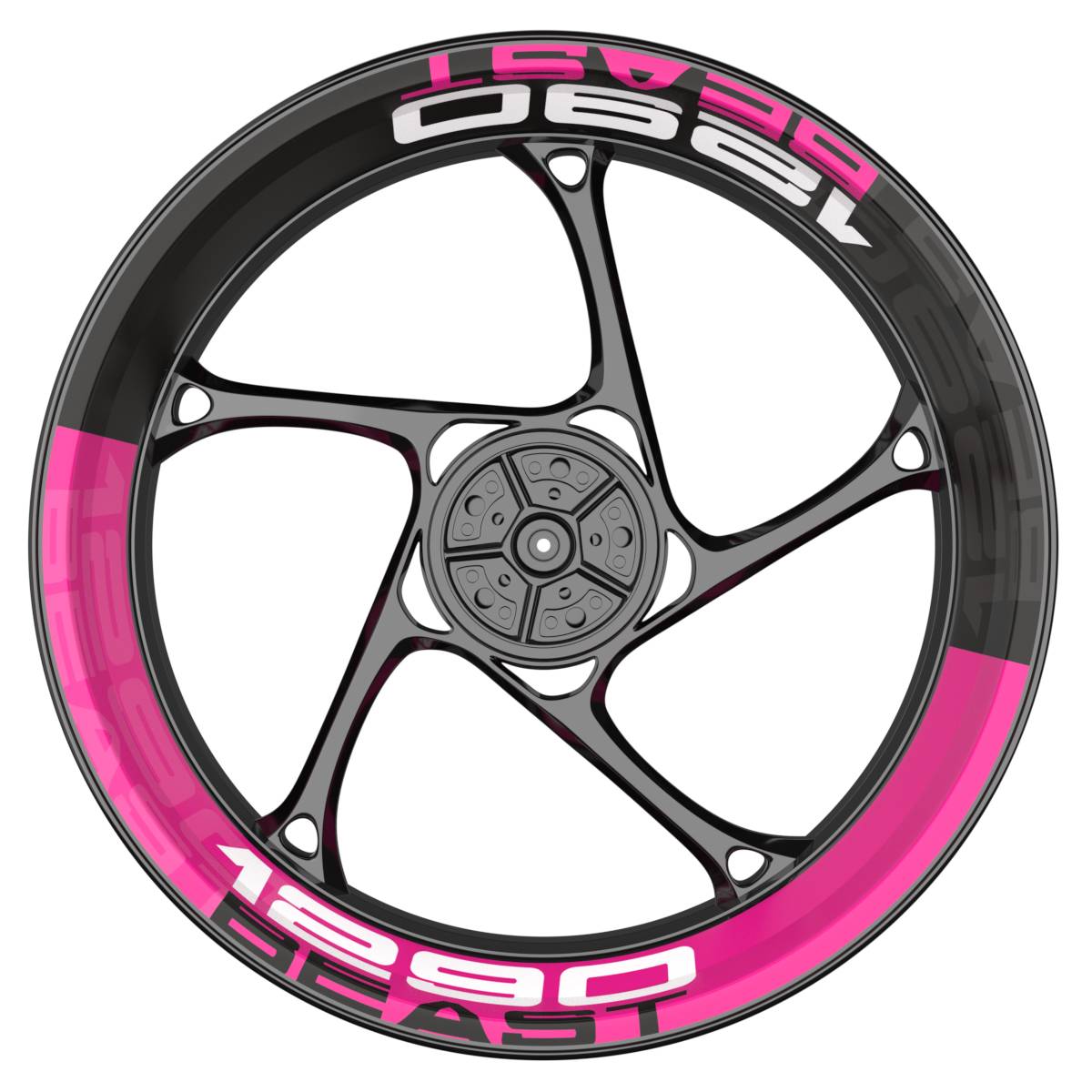 WSPREM 1290 Beast Halb halb schwarz V2 pink Frontansicht