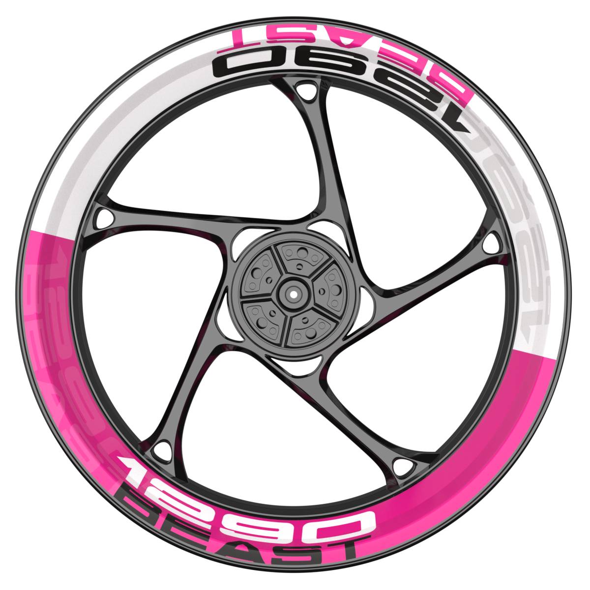 WSPREM 1290 Beast Halb halb weiss V2 pink Frontansicht