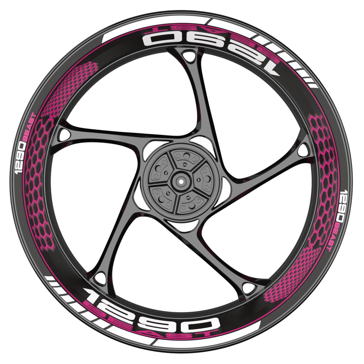 WSPREM 1290 Beast Hexagon schwarz pink Frontansicht