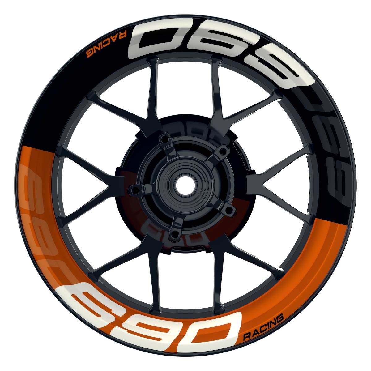KTM 690RACING 2022 Halb halb schwarz V2 orange Frontansicht