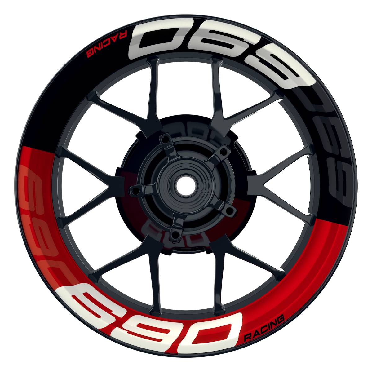 KTM 690RACING 2022 Halb halb schwarz V2 rot Frontansicht