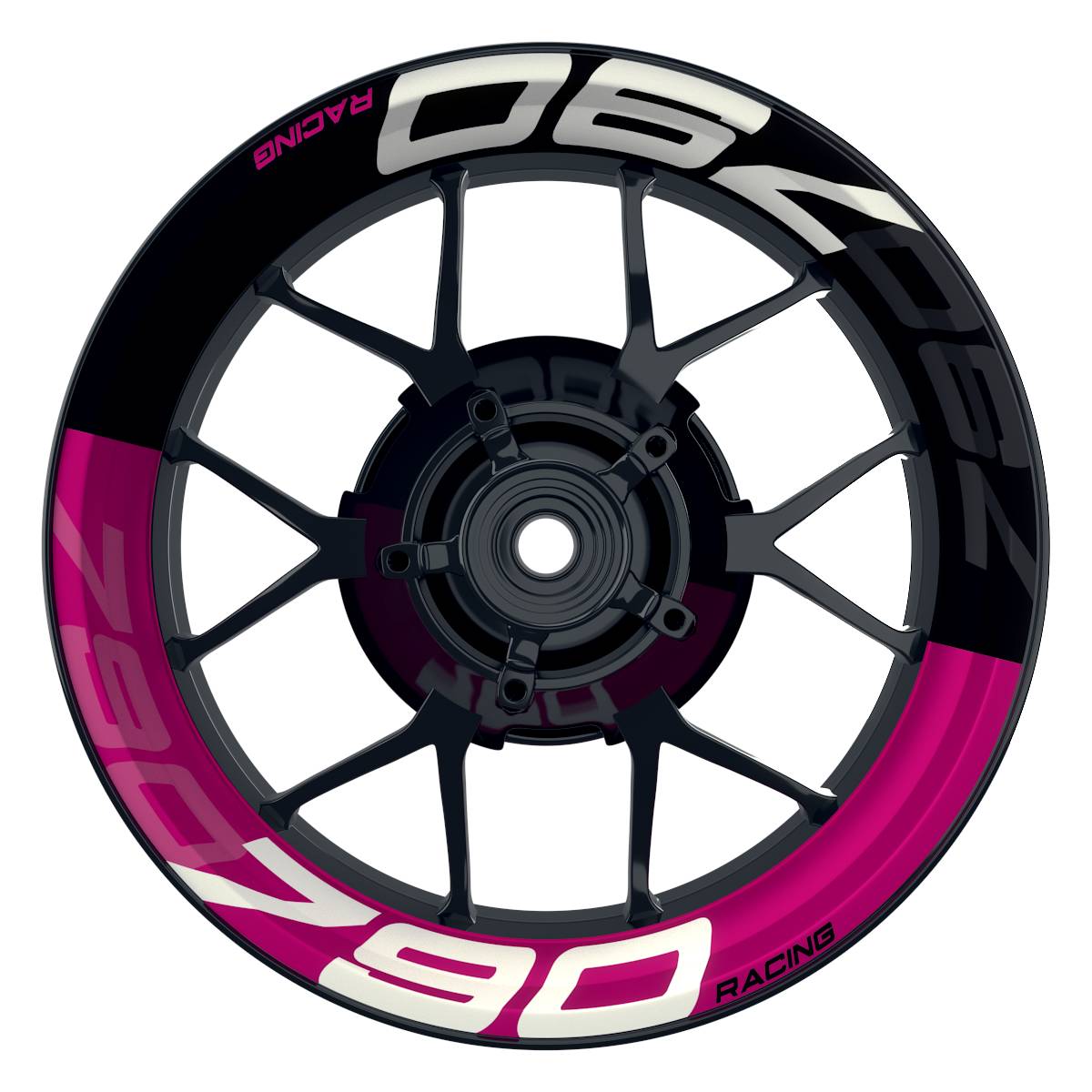 KTM 790RACING 2022 Halb halb schwarz V2 pink Frontansicht