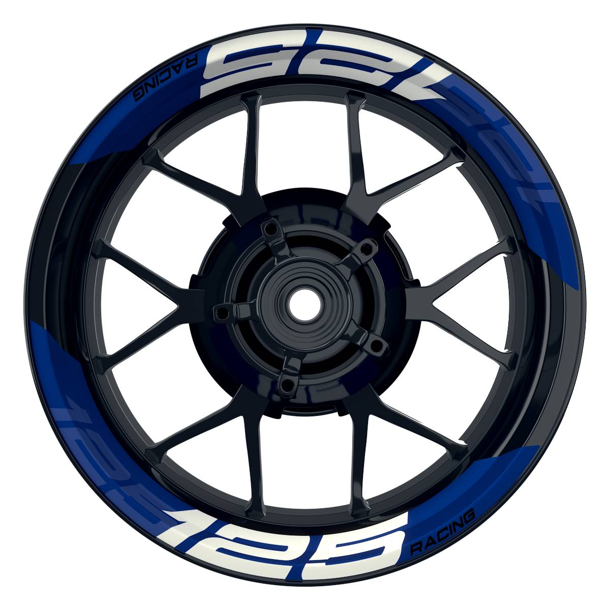 Wheelsticker Felgenaufkleber KTM Racing 125 einfarbig V2 blau Frontansicht