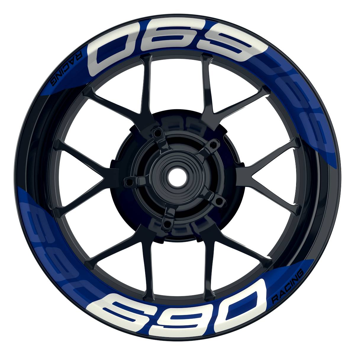 Wheelsticker Felgenaufkleber KTM Racing 690 einfarbig V2 blau Frontansicht