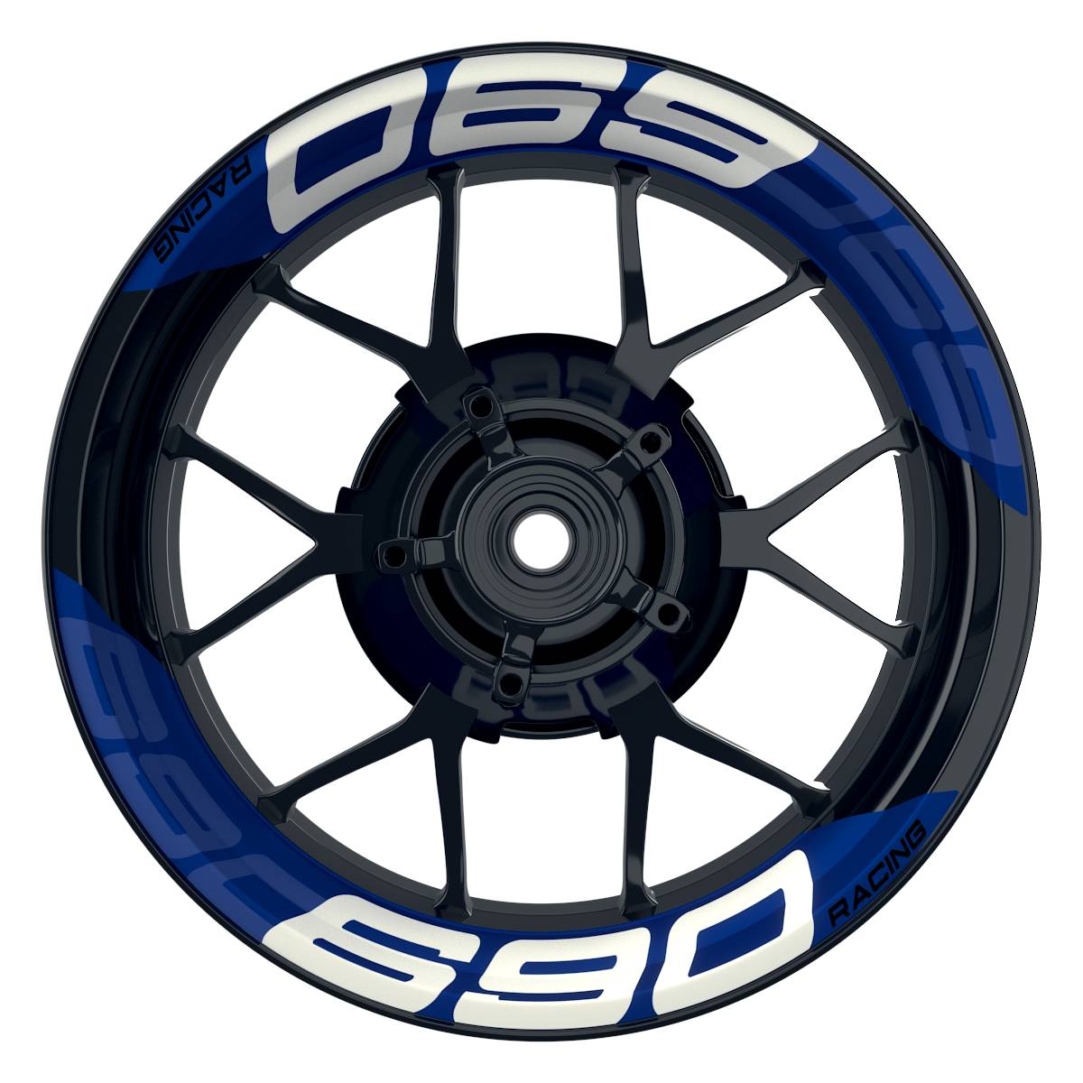 Wheelsticker Felgenaufkleber KTM Racing 690 einfarbig V2 blau Frontansicht