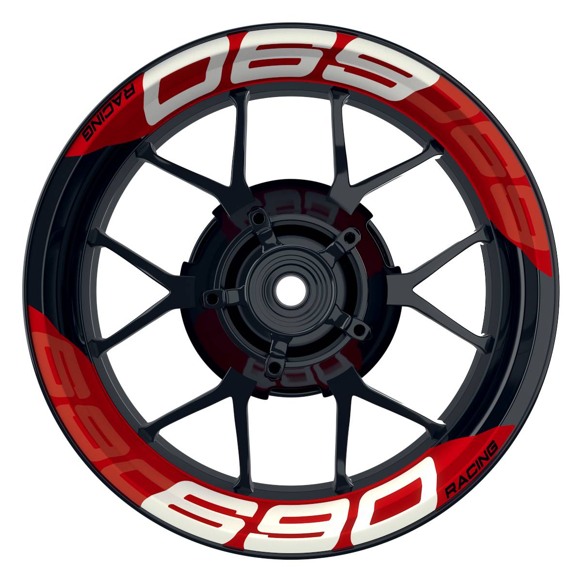 Wheelsticker Felgenaufkleber KTM Racing 690 einfarbig V2 rot Frontansicht
