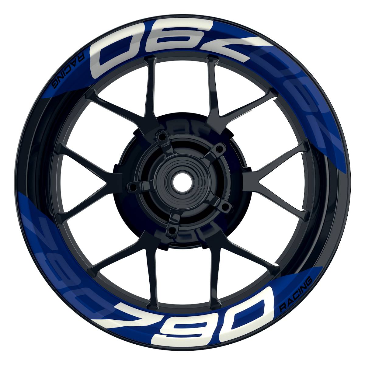 Wheelsticker Felgenaufkleber KTM Racing 790 einfarbig V2 blau Frontansicht