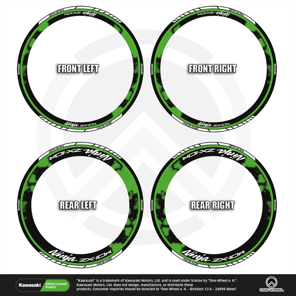 Kawasaki Ninja ZX10R Felgenaufkleber Design DOTS Ansicht 6