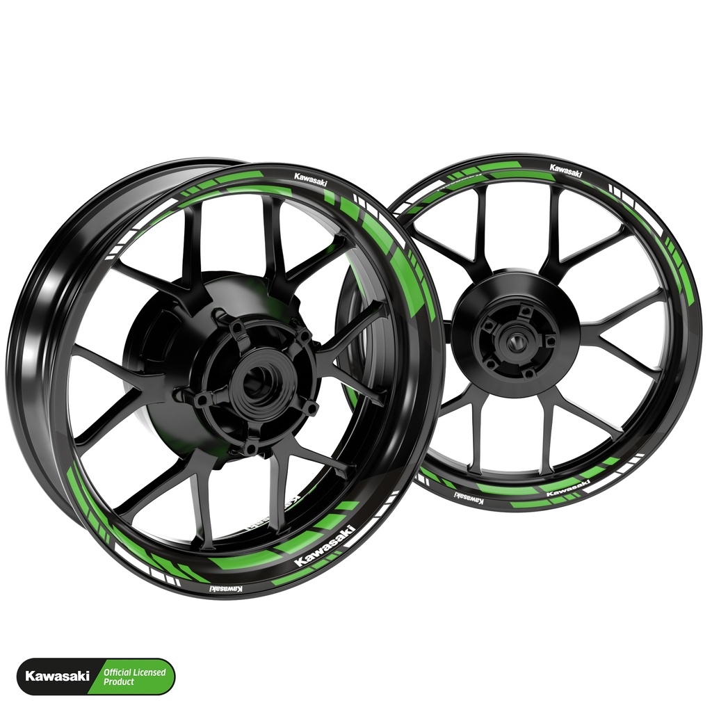 Kawasaki GRID2 V1 Hinterrad komplett Premium Wheelsticker geteilt