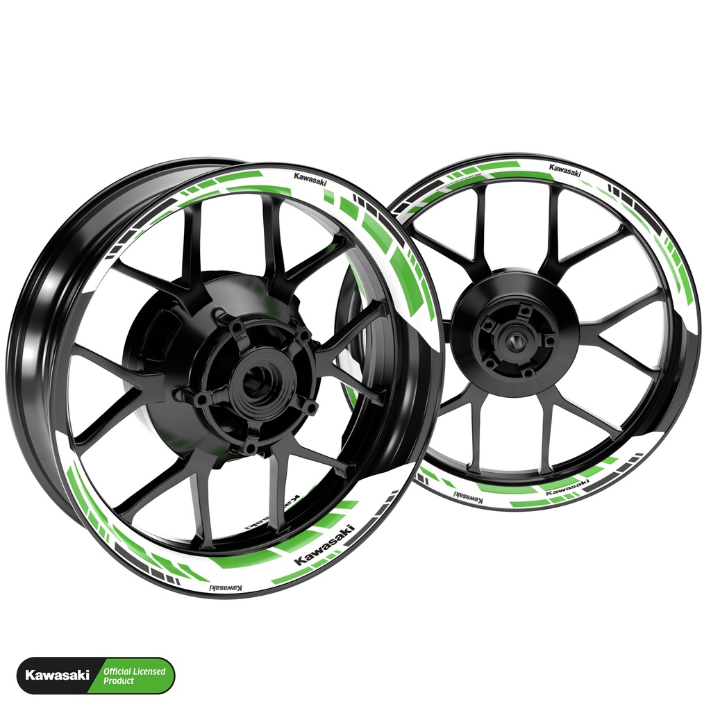 Kawasaki GRID2 V2 Hinterrad komplett Premium Wheelsticker geteilt