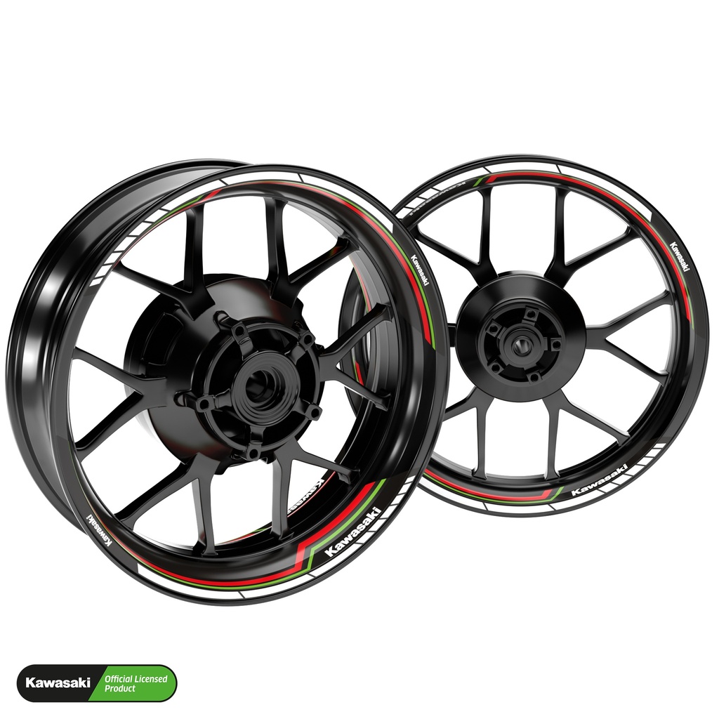 Kawasaki Lightning schwarz Hinterrad komplett Premium Wheelsticker geteilt