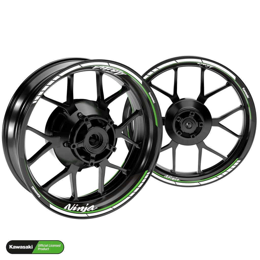 Kawasaki Ninja Clean schwarz Hinterrad komplett Premium Wheelsticker geteilt