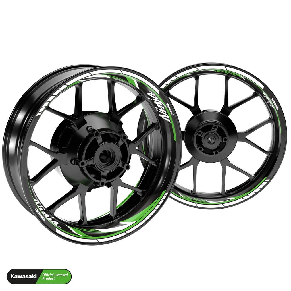 Kawasaki Ninja Razor schwarz Hinterrad komplett Premium Wheelsticker geteilt