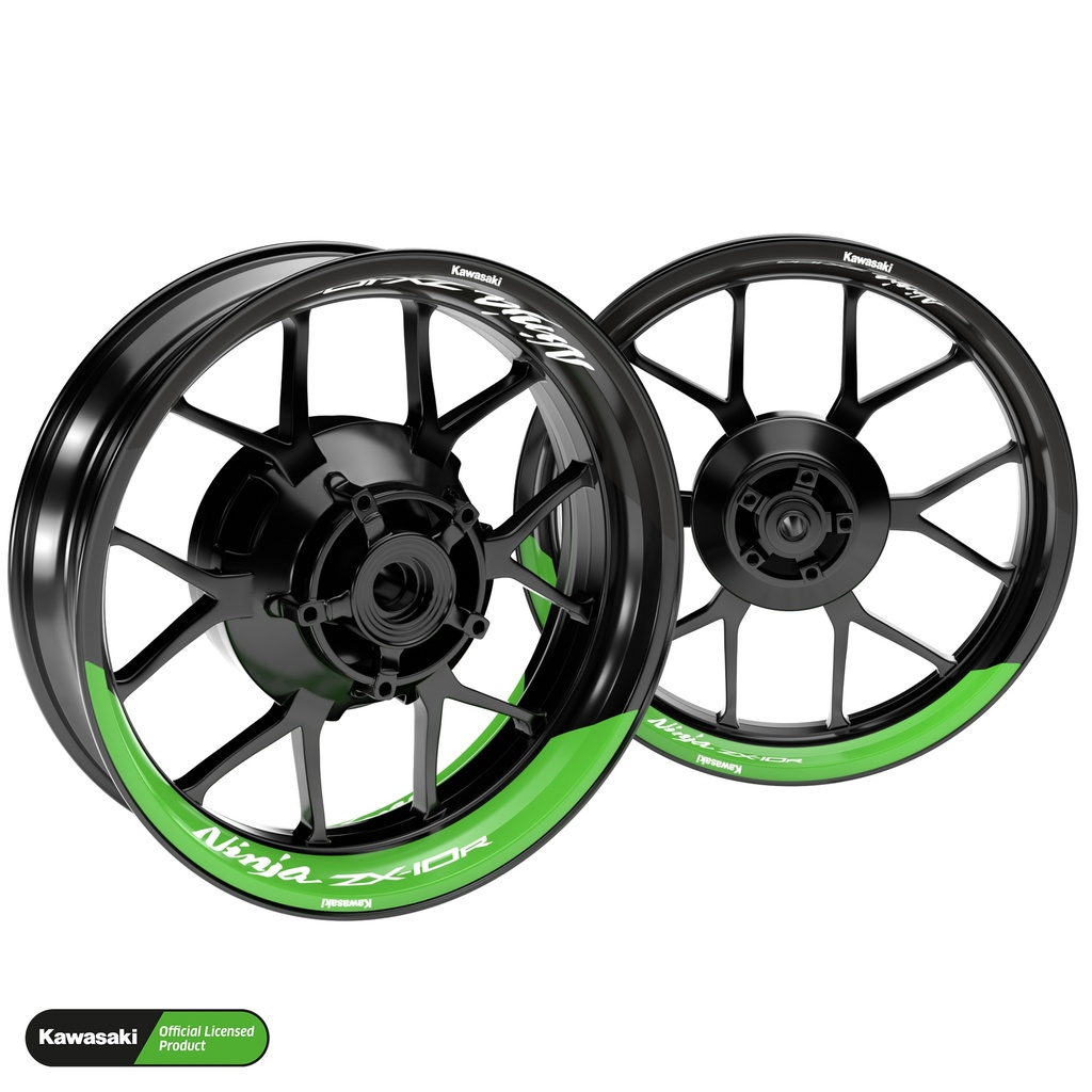 Kawasaki Ninja ZX-10R Fifty Fifty V1 gruen Hinterrad komplett Premium Wheelsticker geteilt