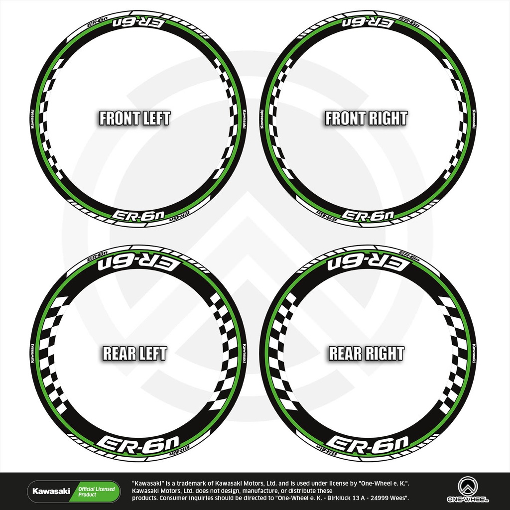 Kawasaki ER6N Felgenaufkleber Design Grid