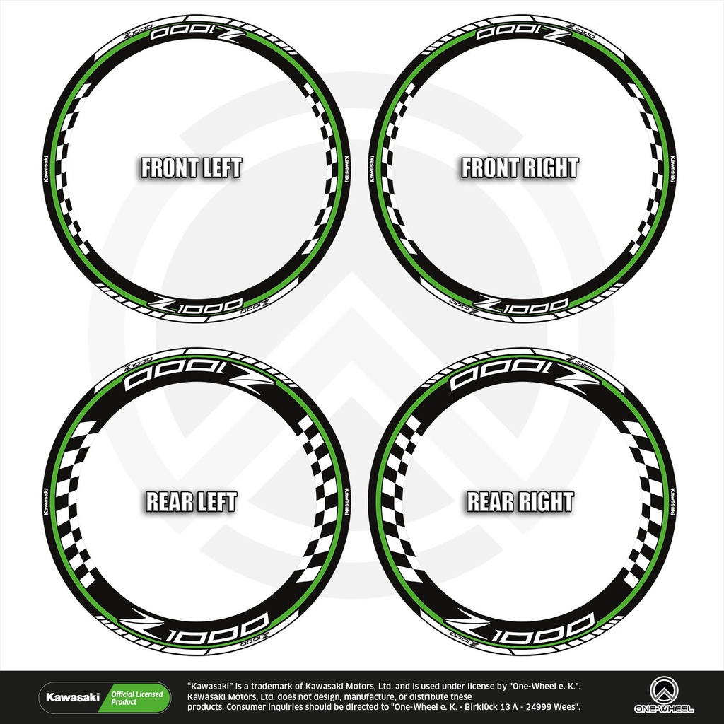 Kawasaki Z1000 Felgenaufkleber Design Grid