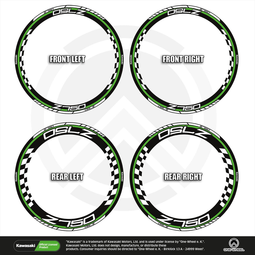 Kawasaki Z750 Felgenaufkleber Design Grid