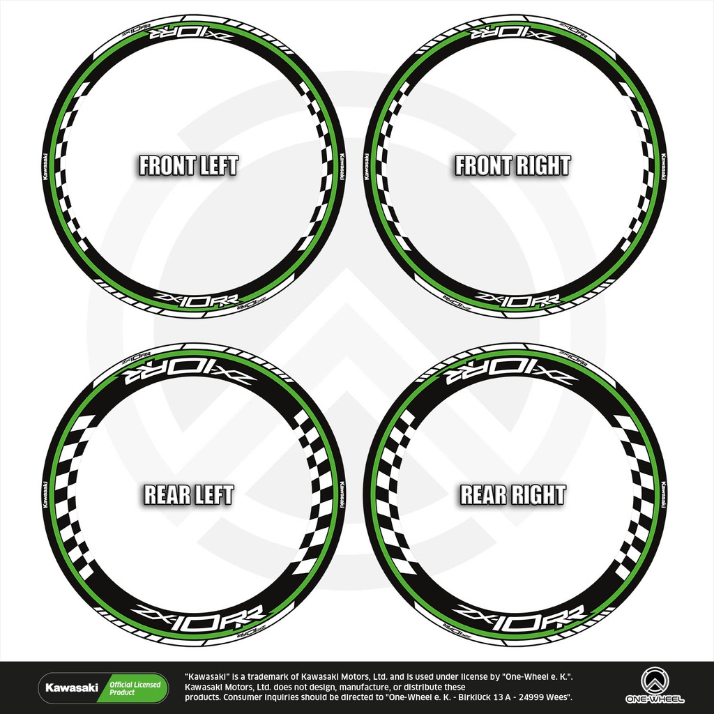Kawasaki ZX-10RR Felgenaufkleber Design Grid