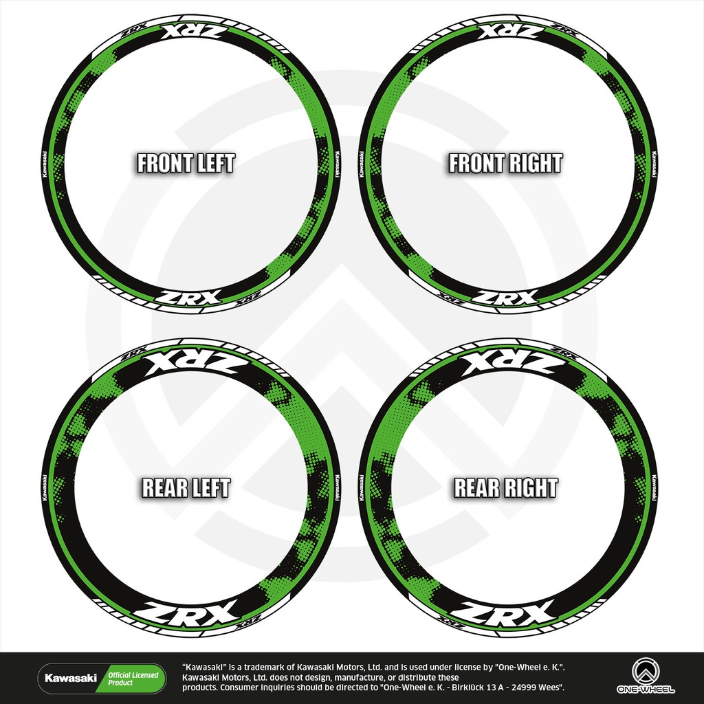 Kawasaki ZRX Felgenaufkleber Design DOTS