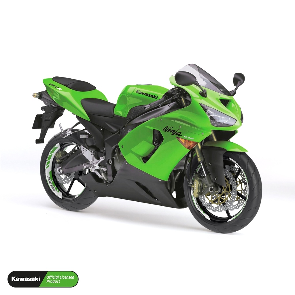 Kawasaki NINJA ZX-6R Felgenaufkleber geteilt Design GRID2 V2