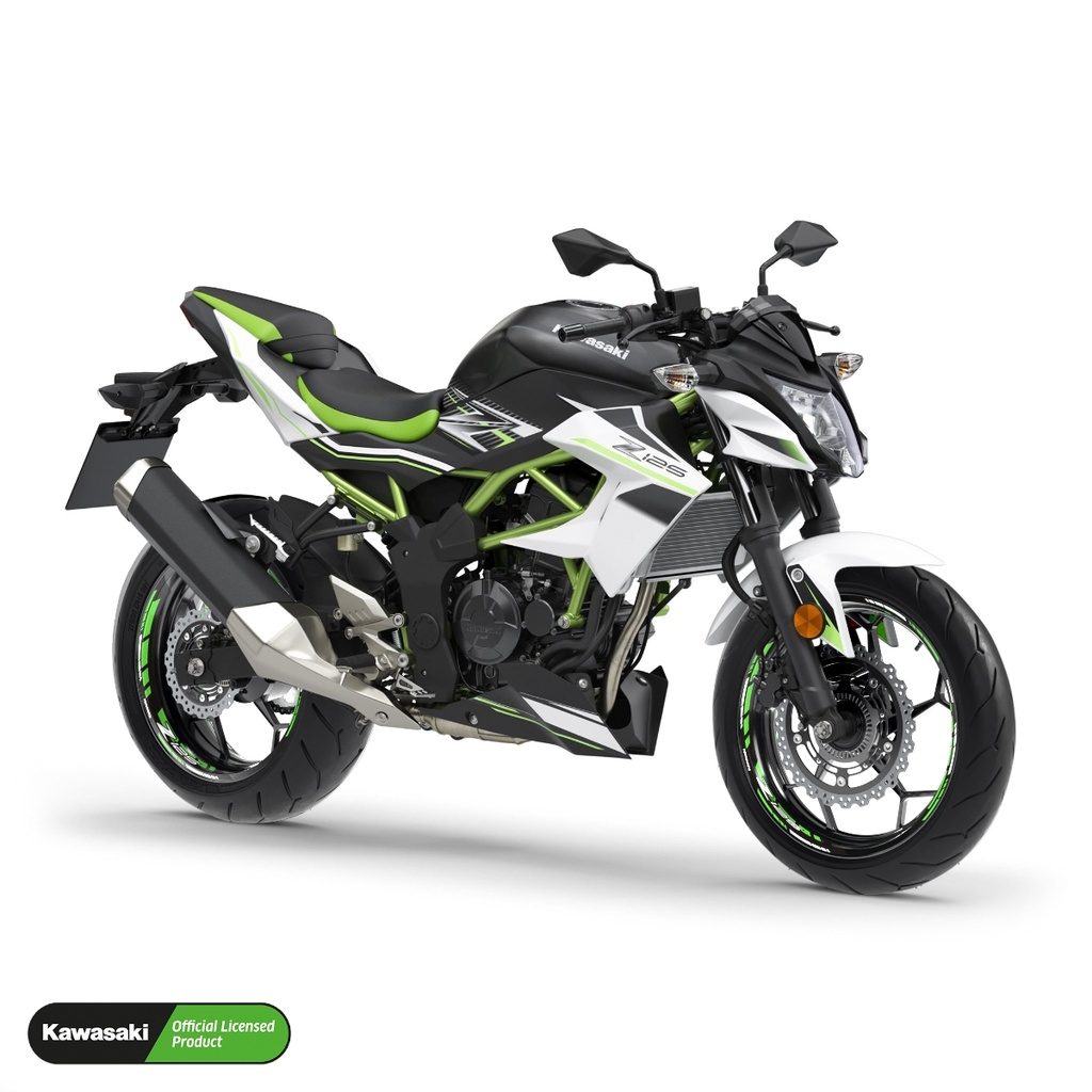 Kawasaki Z125 Felgenaufkleber geteilt Design GRID2 V1