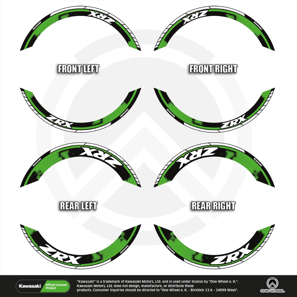 Kawasaki ZRX Felgenaufkleber geteilt Design Dots